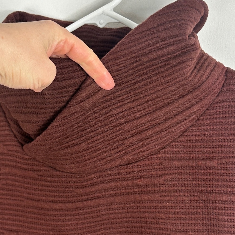 Cokluch Canada Brown Ribbed Turtleneck Sweater Dress Womens Sz Medium Boho Cowl - Picture 7 of 16